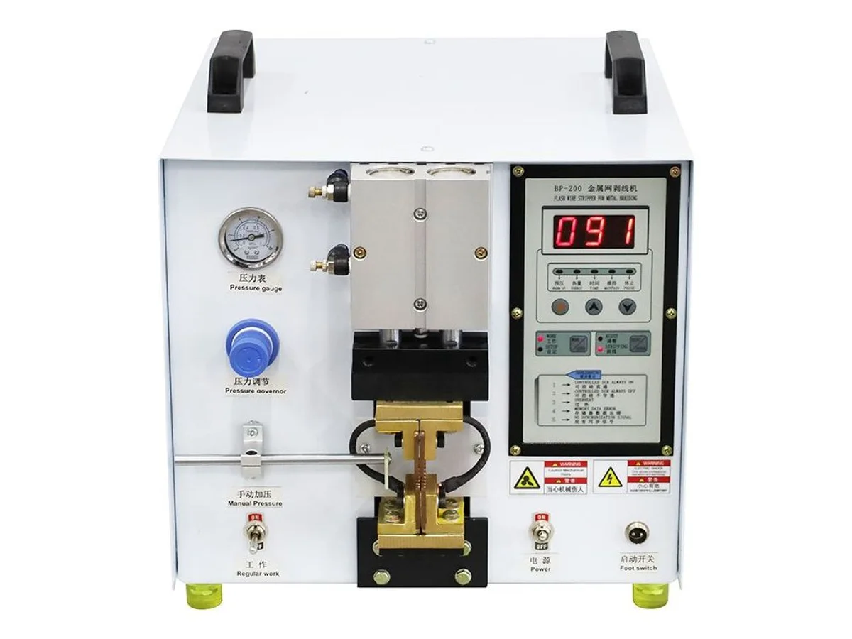 Electrode-Type Metal Braid Stripping Machine for Shielded and Thermocouple Wire