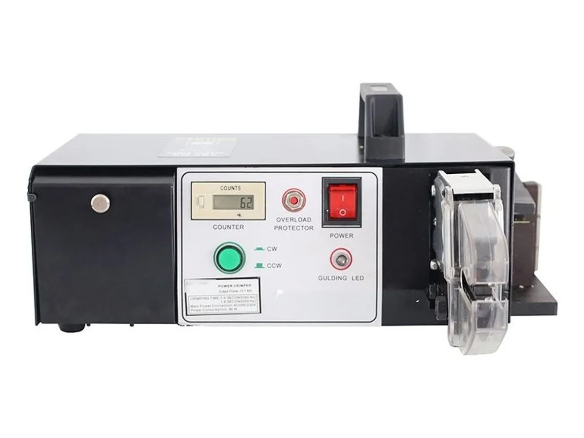 Portable Electric Terminal Crimping Machine, 12.7 kN Bench Crimper for 0.25–10 mm² Wire