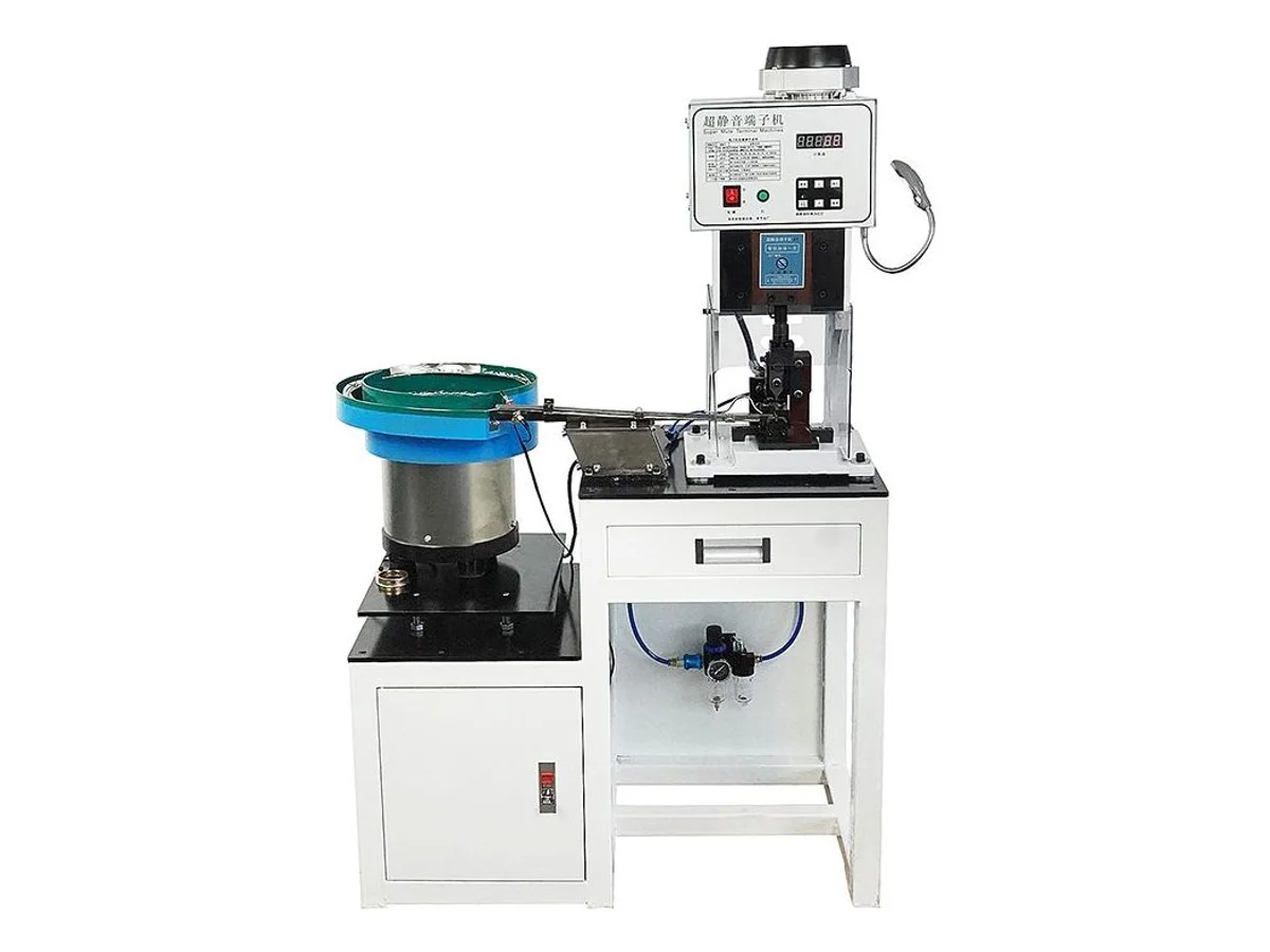 Loose-Piece Terminal Crimping Machine with Vibratory Bowl, 20 kN