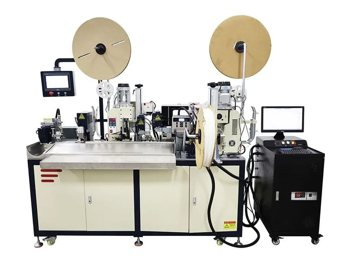 Double-End Crimping and Heat Shrink Tube Inserting Machine with Laser Marking, 0.3–5 mm²