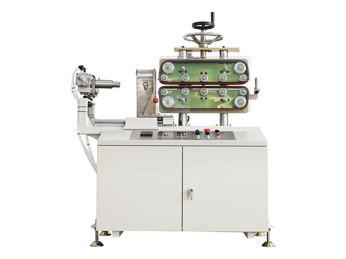 Spiral Cutting Machine for Plastic Pipes with Pneumatic Cut-Off and Meter Counter