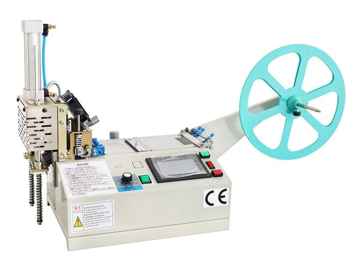 Automatic Tape and Webbing Cutting Machine with Stacker, 1–98 mm Wide WM-579