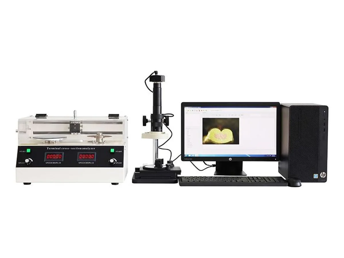 Benchtop Terminal Cross-Section Analyzer with Integrated Cutting and Grinding Station