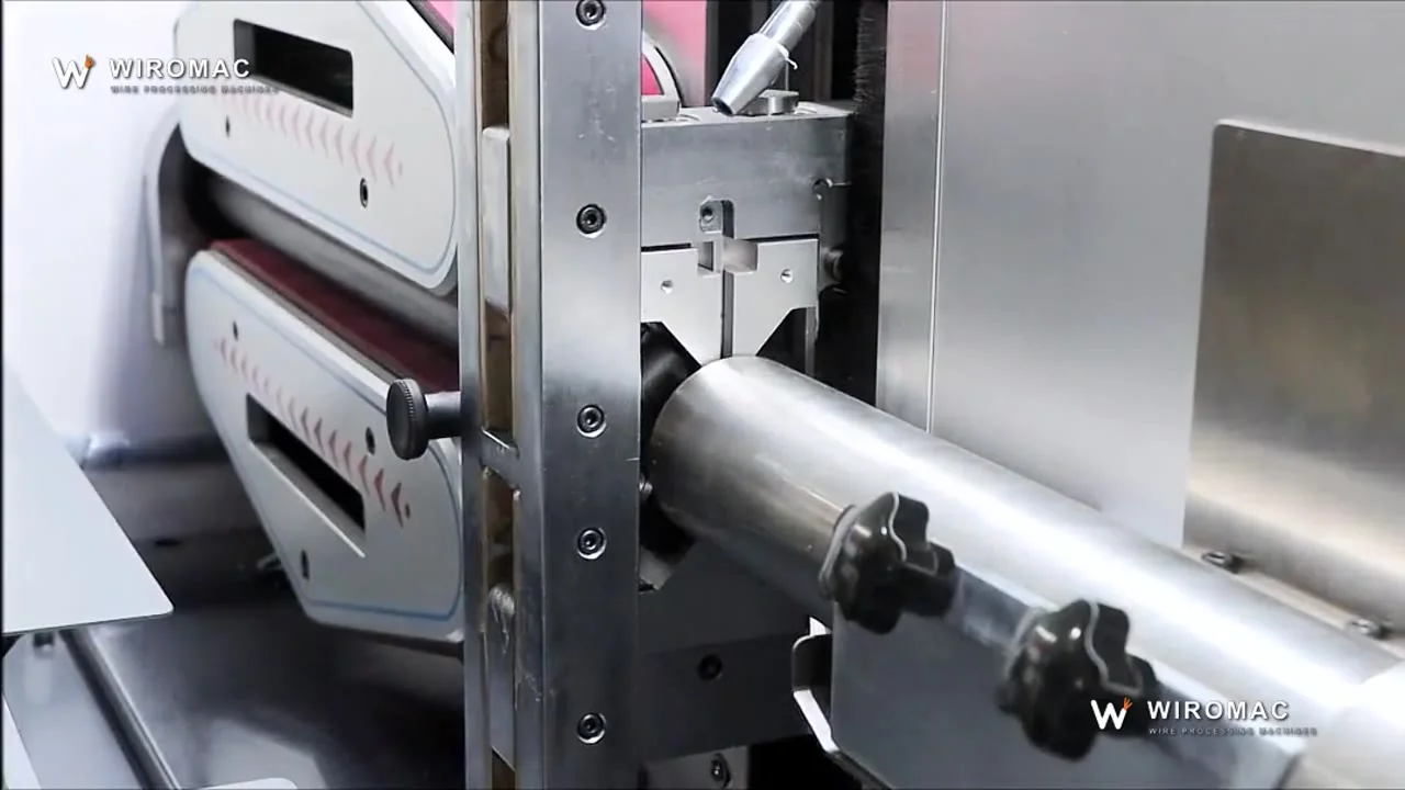 Cut, strip, slit and coil in one line for large cable — the coil comes off ready to pack.
