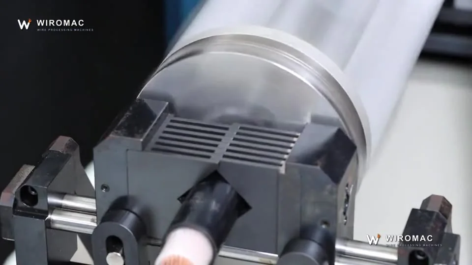Nine-layer rotary strip on a bench head — each layer pulled back one at a time.