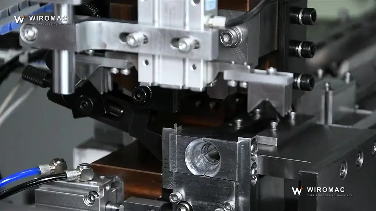Servo hexagonal crimp on a large blue cable lug.